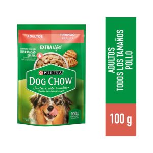 ALIMENTO HUMEDO DOG CHOW SOBRE MIX DE POLLO Y PAVO 100 GRAMOS